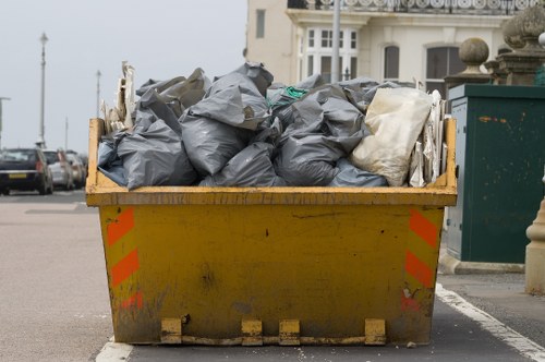 Front of a clearance truck at a residential property